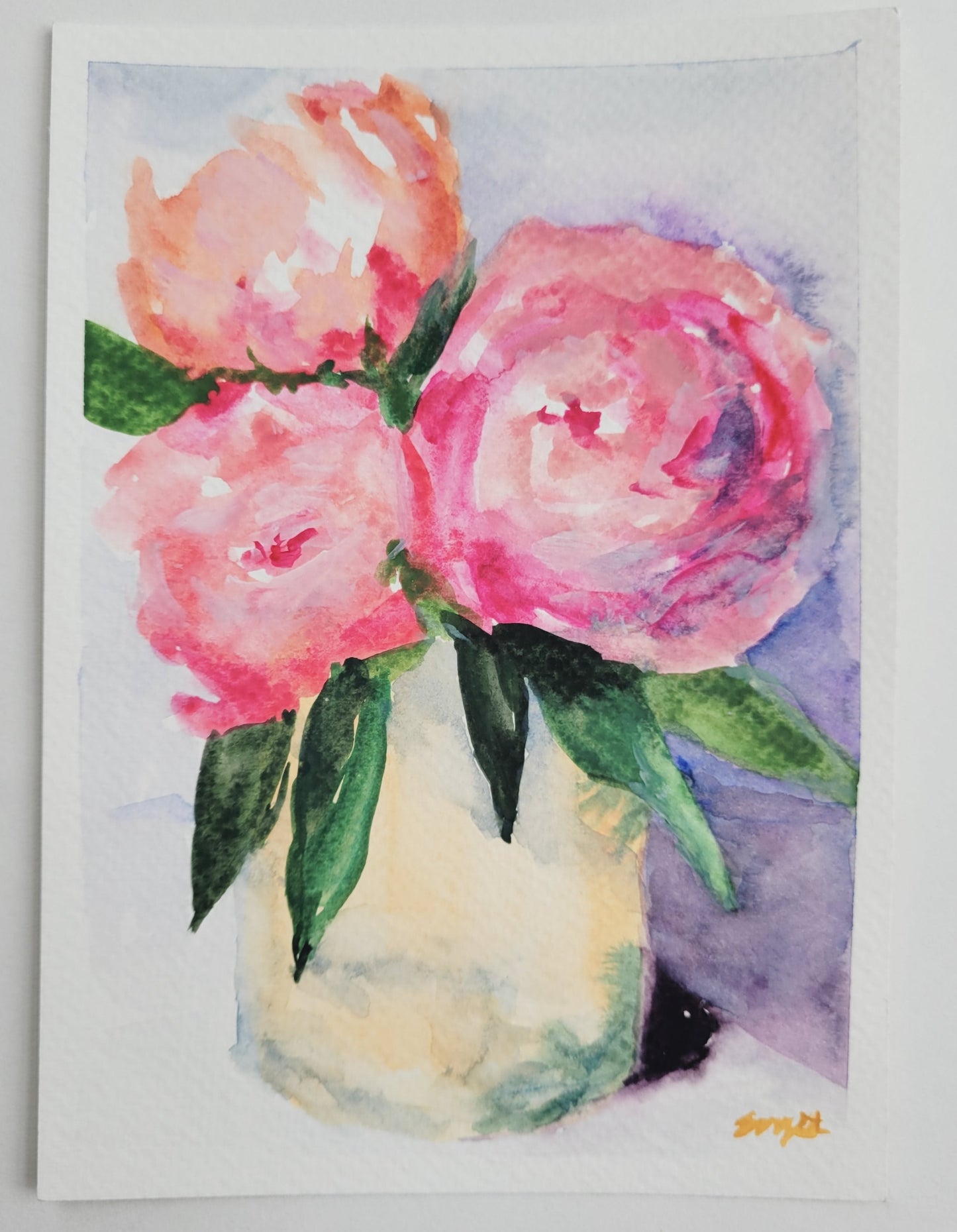 5"x7" Original watercolor painting on 140 lb. watercolor paper by Betsy Gaccione.
