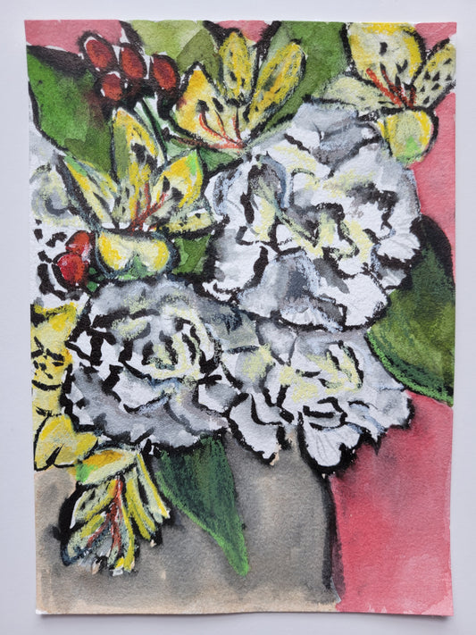 Cardinal & Straw Carnations