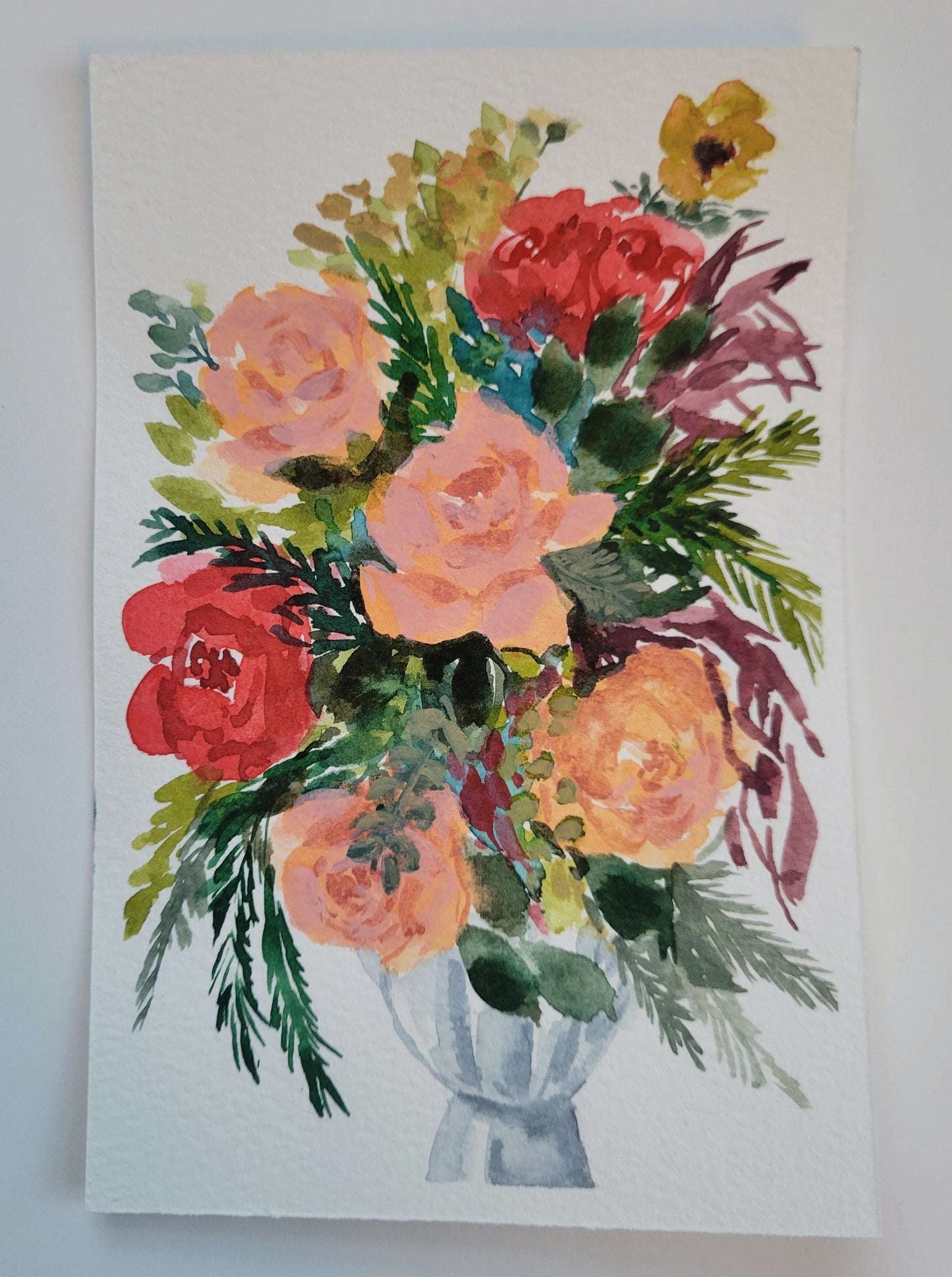 Red and Peach Roses