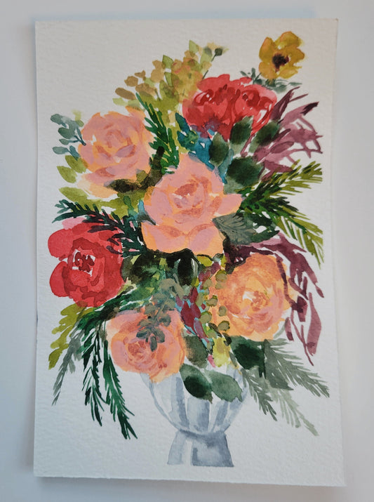 Red and Peach Roses