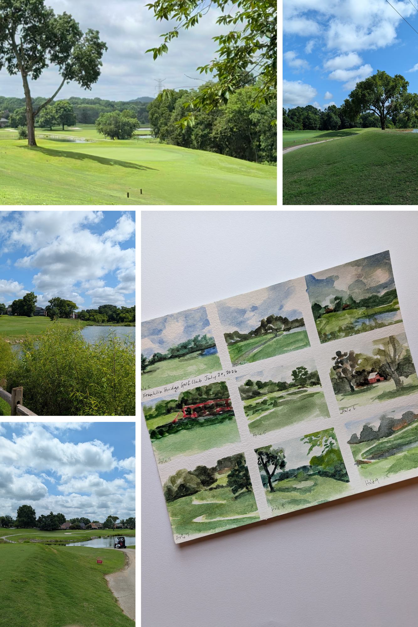 Custom 9-Hole Golf Course Watercolor Painting