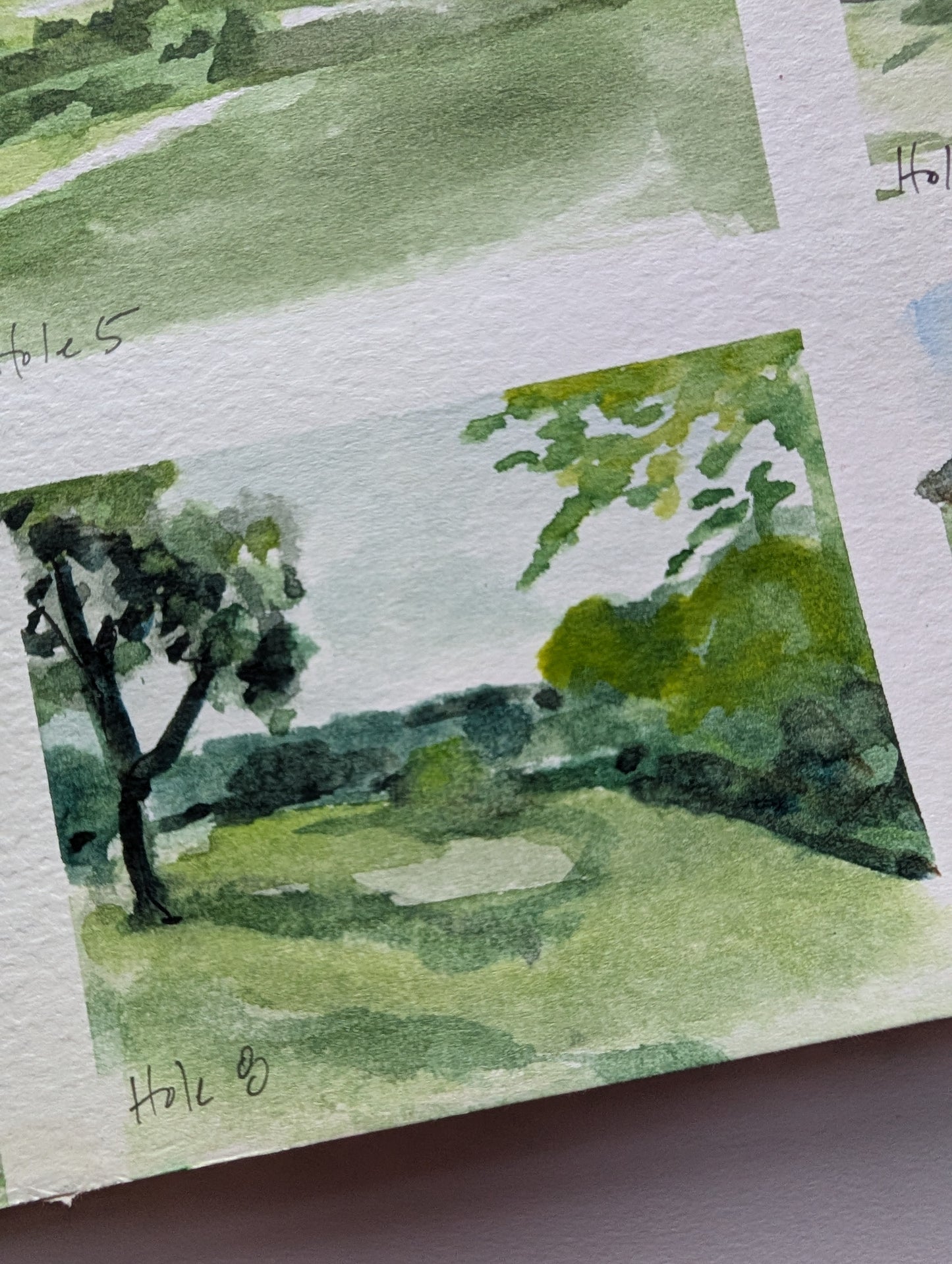 Custom 9-Hole Golf Course Watercolor Painting